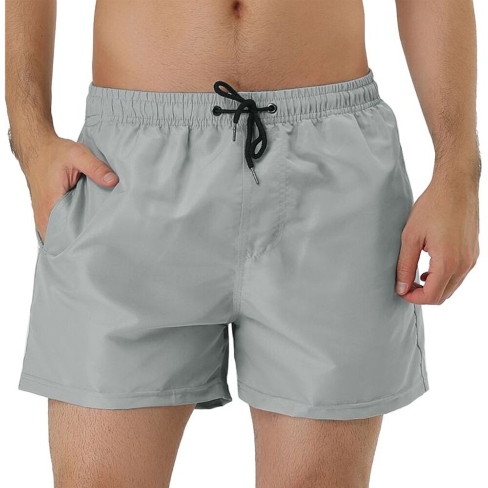 Swim Shorts Summer Drawstring Waist Color Mesh Lining Swimming Board Shorts